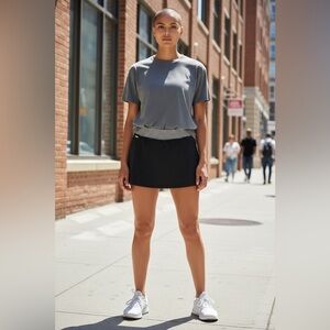 NEW, Lolë, Black Athletic Skort Size L Tennis Golf Running Skirt | 4-Way Stretch